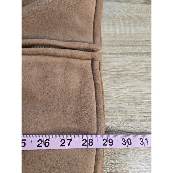 [15] VINTAGE Talbots Y2K Tan Faux Suede Zip Up Jacket XL Penny Lane Rancher - Picture 13 of 13